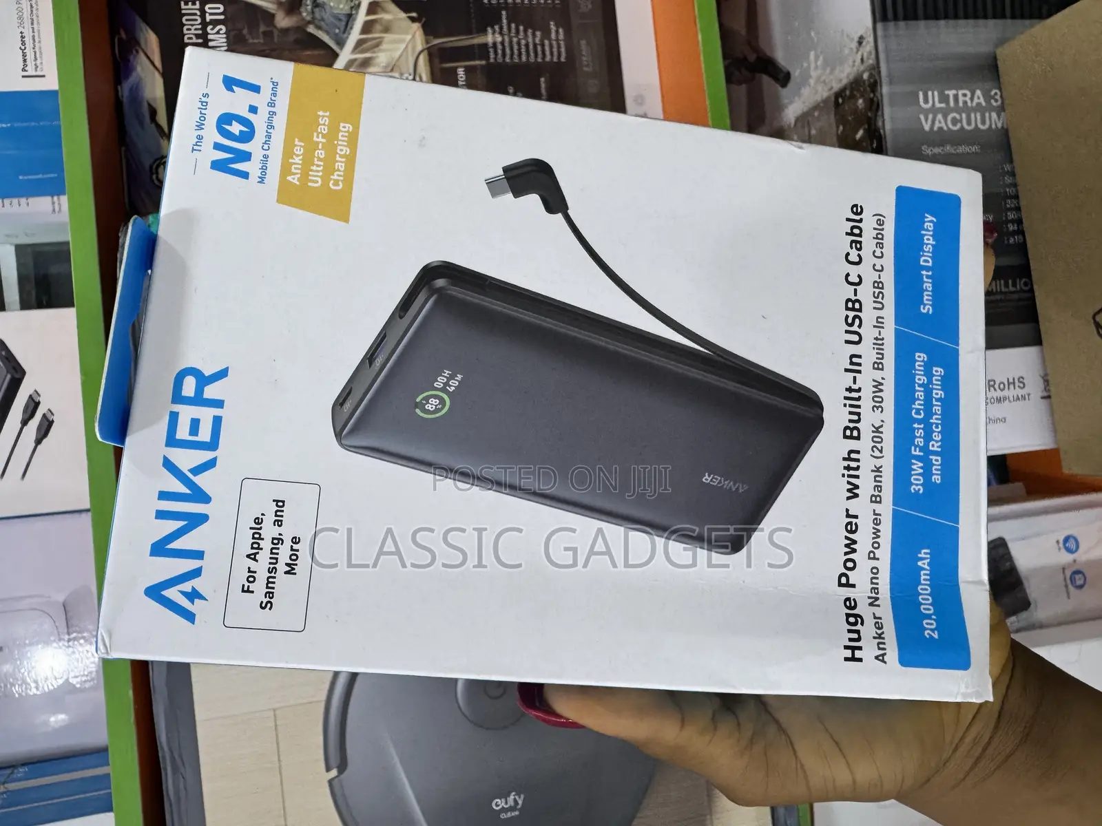Anker Huge Nano Power Bank With Built in Cable 20,000 Mah