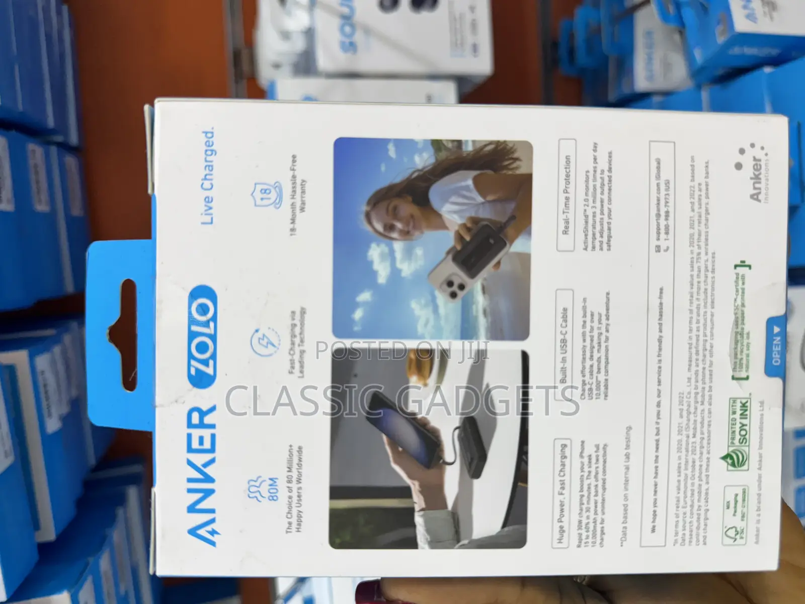 Anker Zolo Power Bank (, 30w) With Built-in Usb-C Cable.