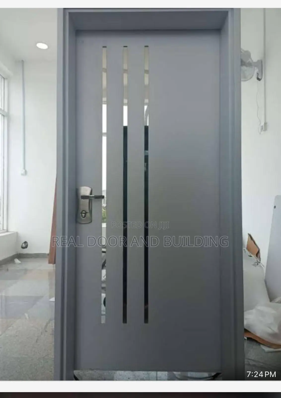 High Quality Gray Israeli Steel Door(64fas)