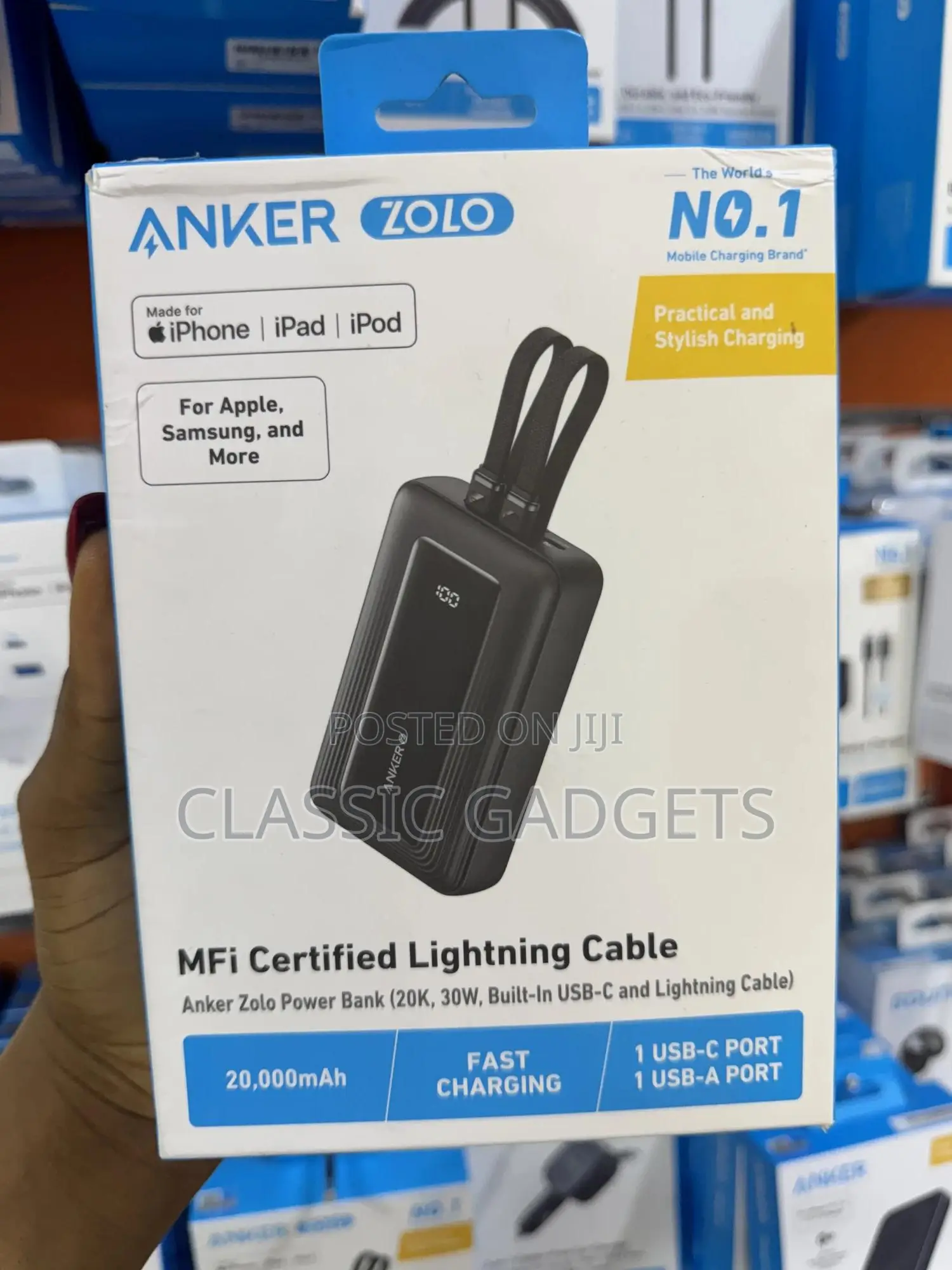 Anker Zolo Built-in Usb-C / Lightning Cable Powerbank