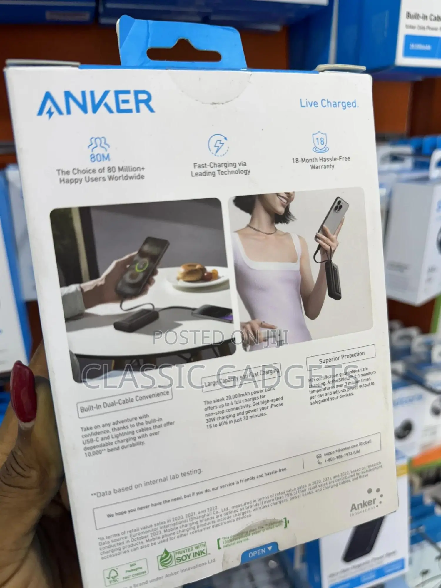 Anker Zolo Built-in Usb-C / Lightning Cable Powerbank