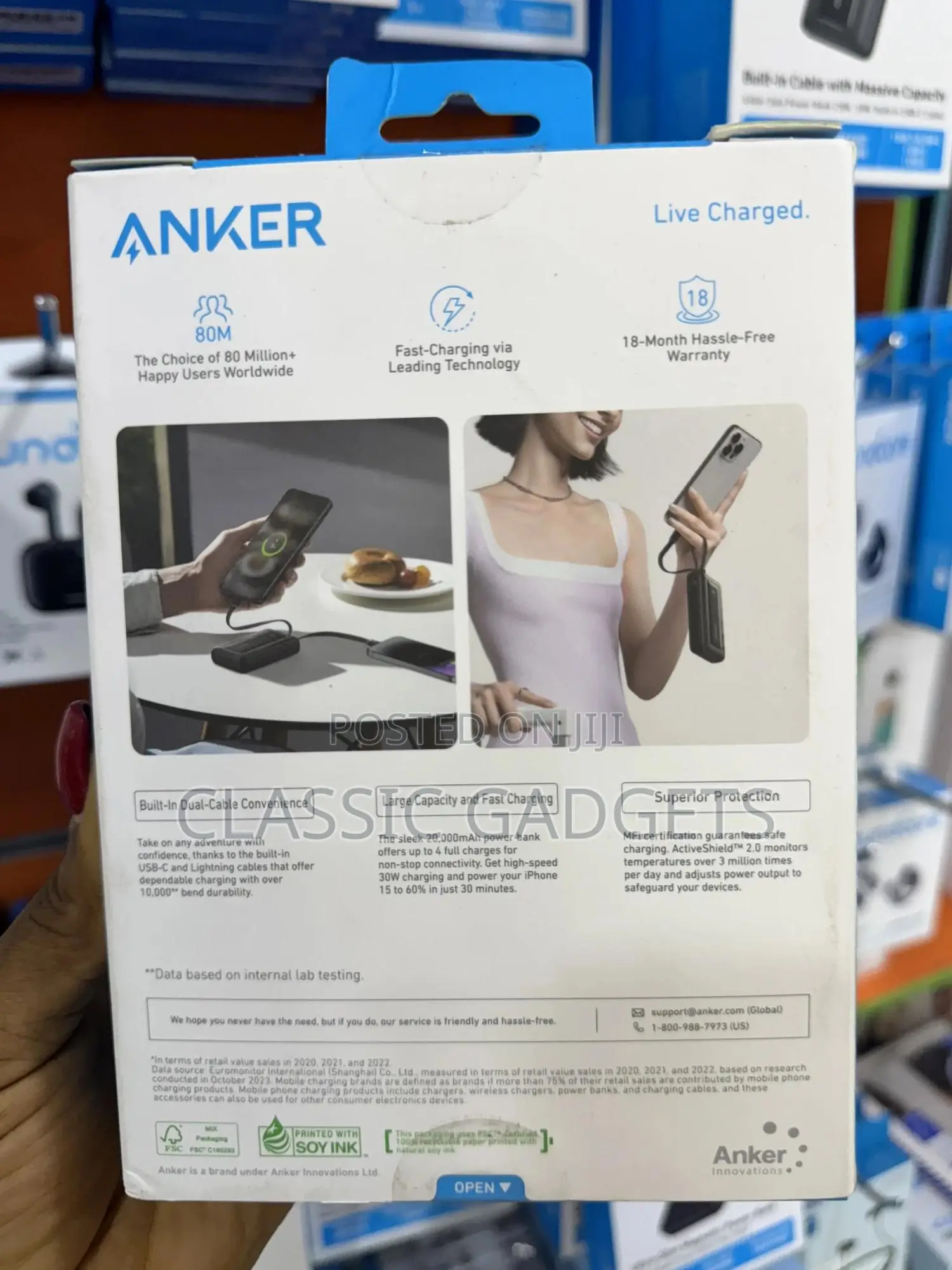 Anker Zolo Built-in Usb-C / Lightning Cable Powerbank