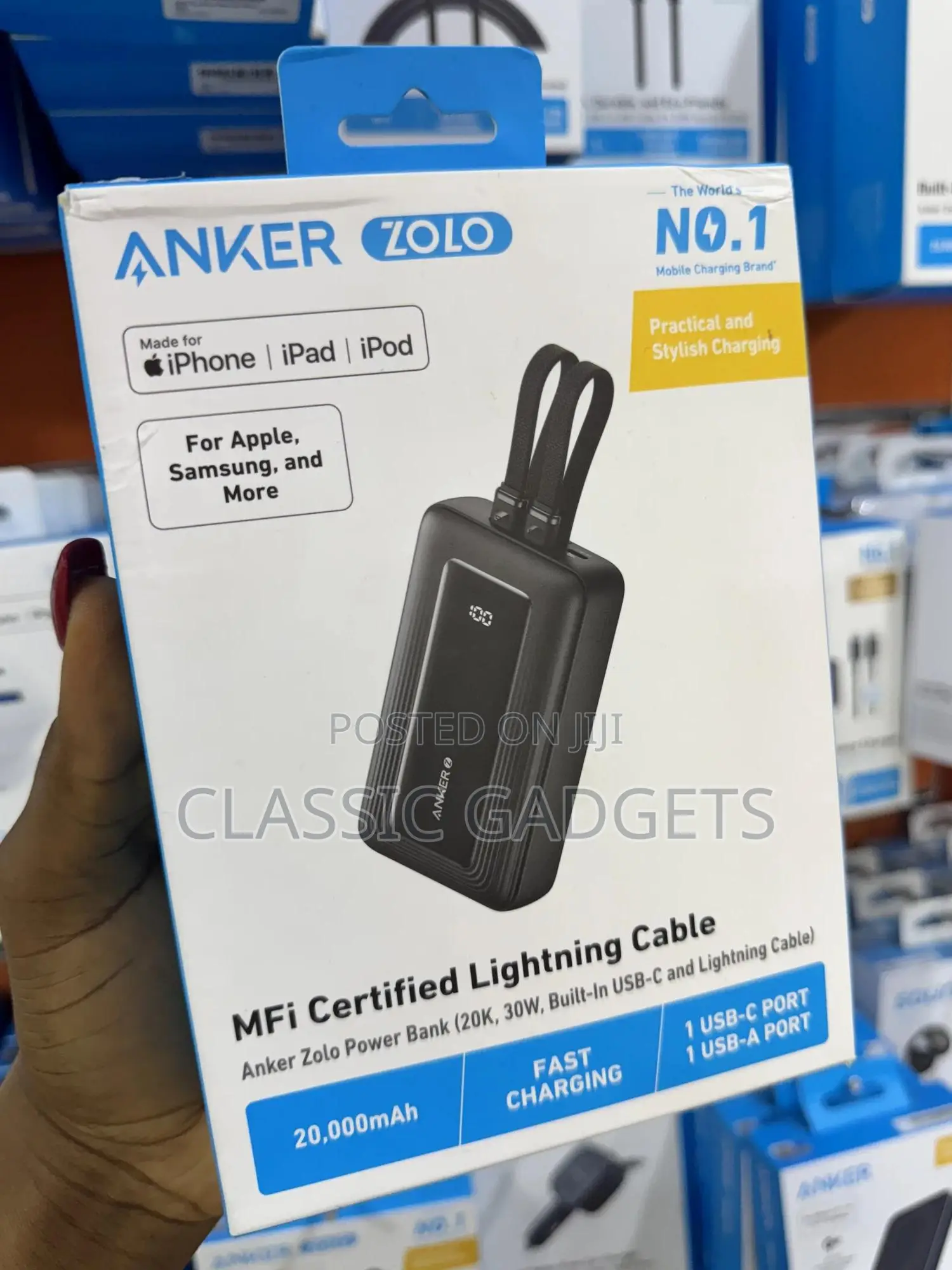 Anker Zolo Built-in Usb-C / Lightning Cable Powerbank