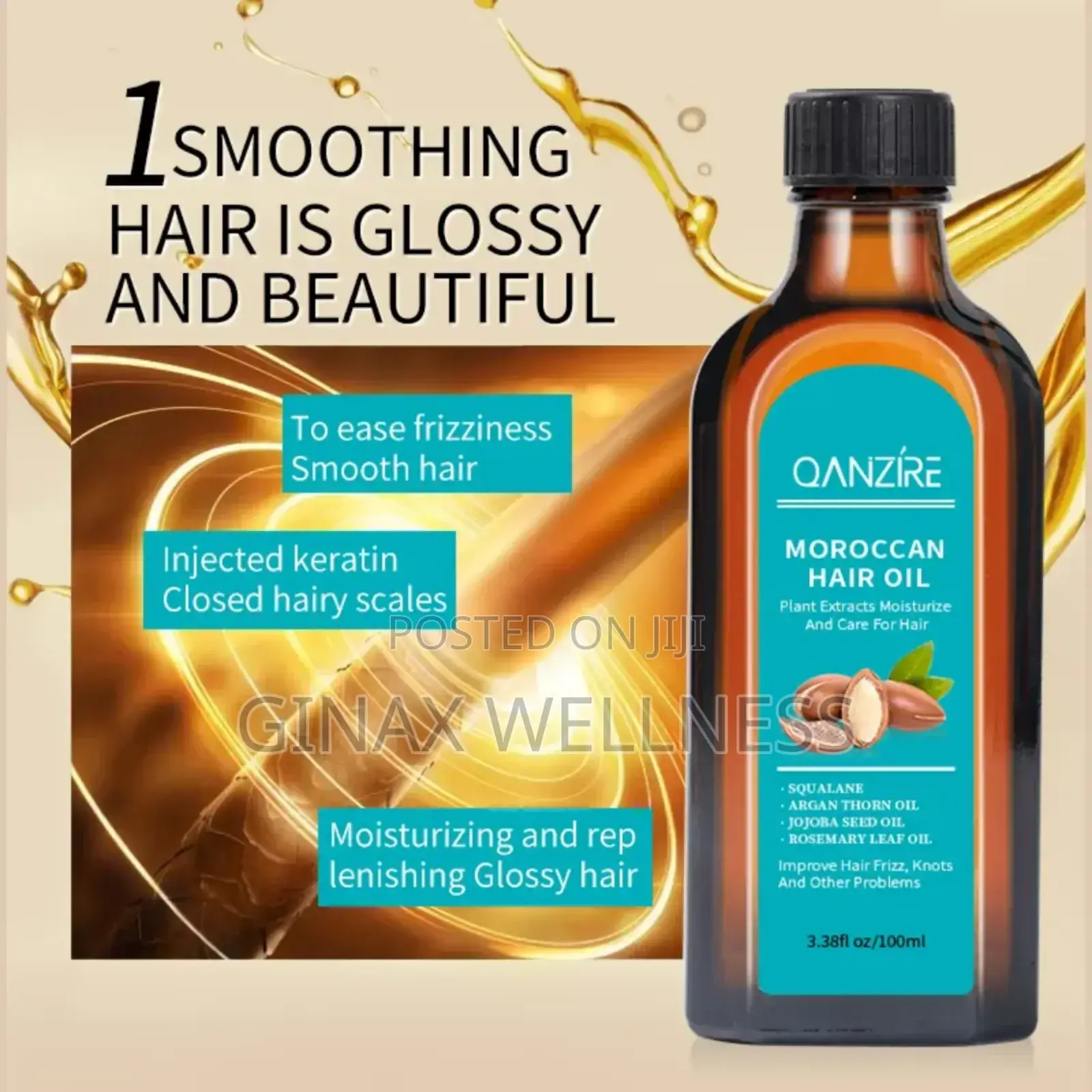 Moroccan Hair Oil for Nourishing and Repairing Damaged Hair (100ml)