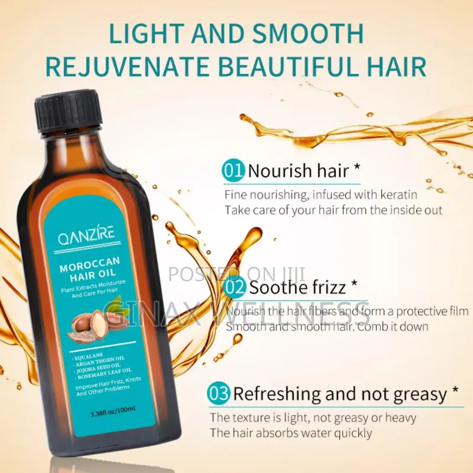 Moroccan Hair Oil for Nourishing and Repairing Damaged Hair (100ml)