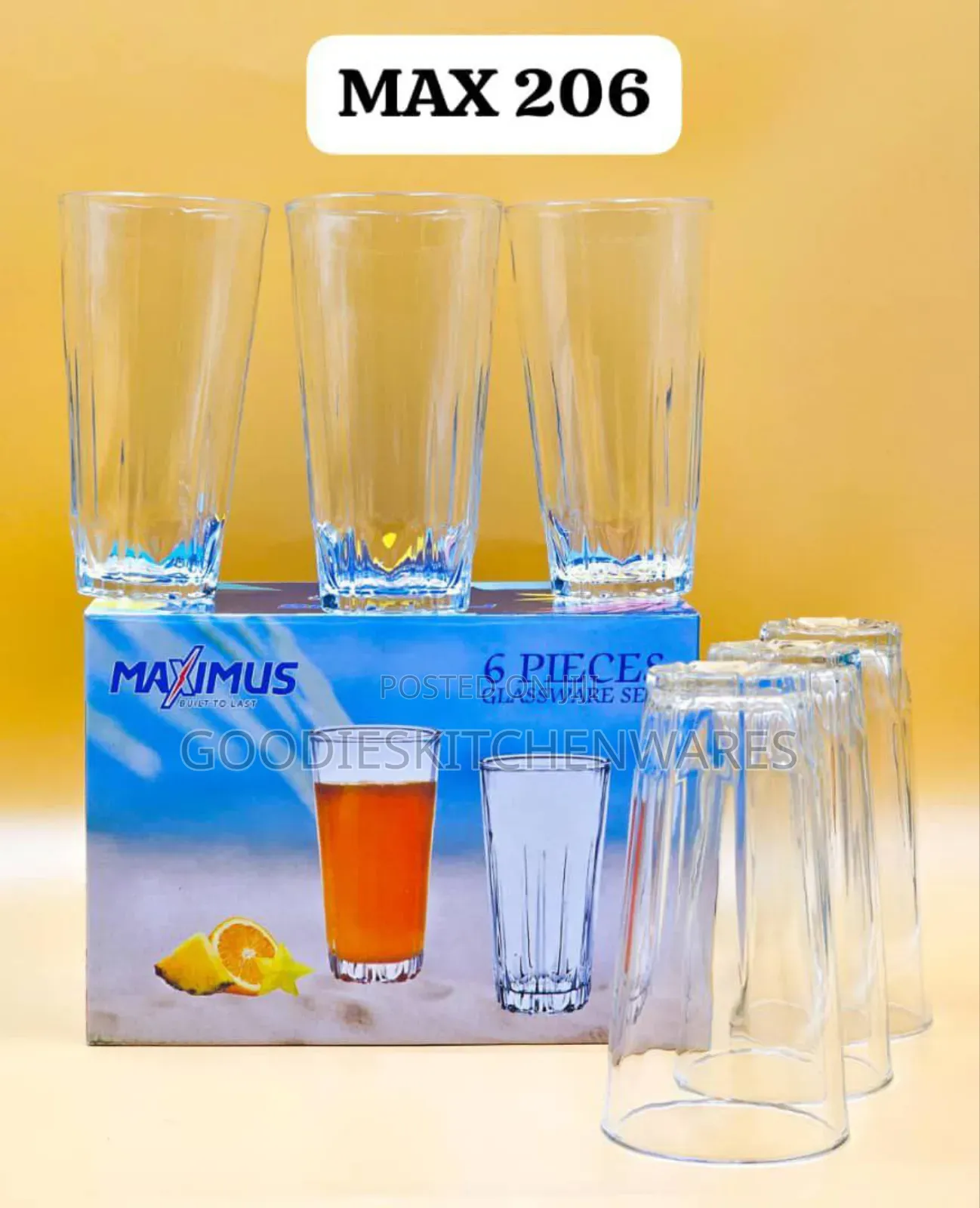 Water Glass Cup 6 PCS (4 Designs)