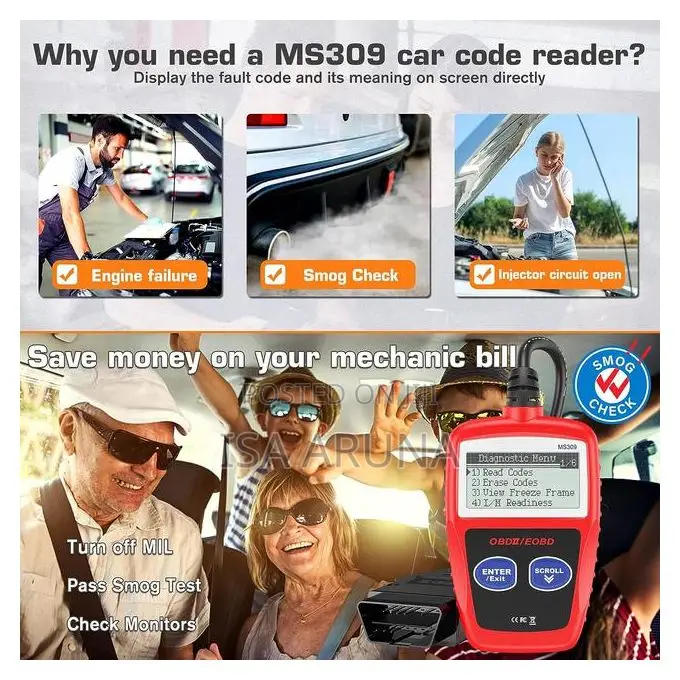Ms309 Obd2 Ii Scanner Car Engine Diagnostic Tool