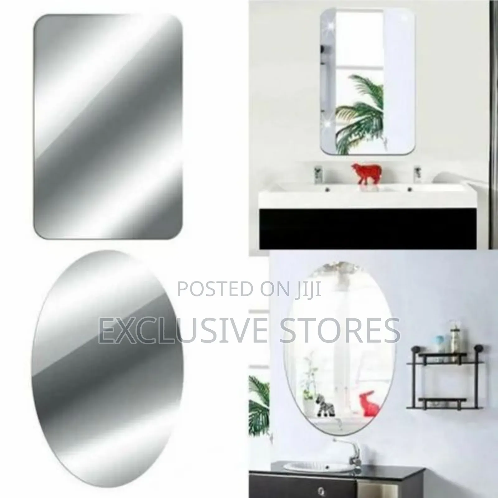Wallwear Self Adhesive Plastic Oval Mirror