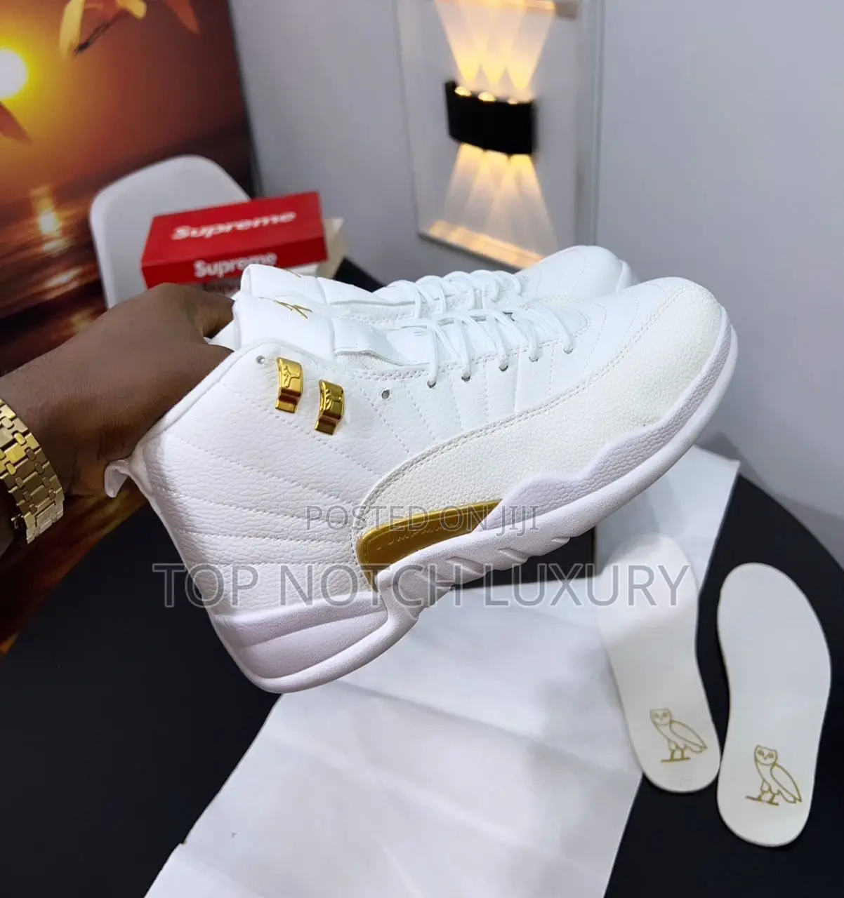 Original 5 Air Jordan 12 Retro “Ovo” White/ Metallic Gold