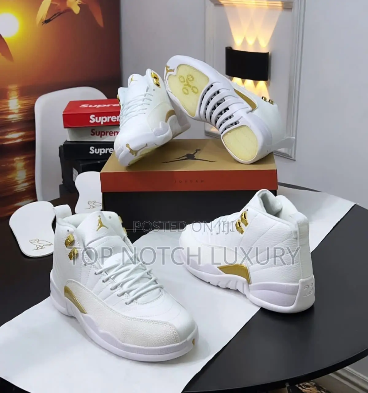 Original 5 Air Jordan 12 Retro “Ovo” White/ Metallic Gold