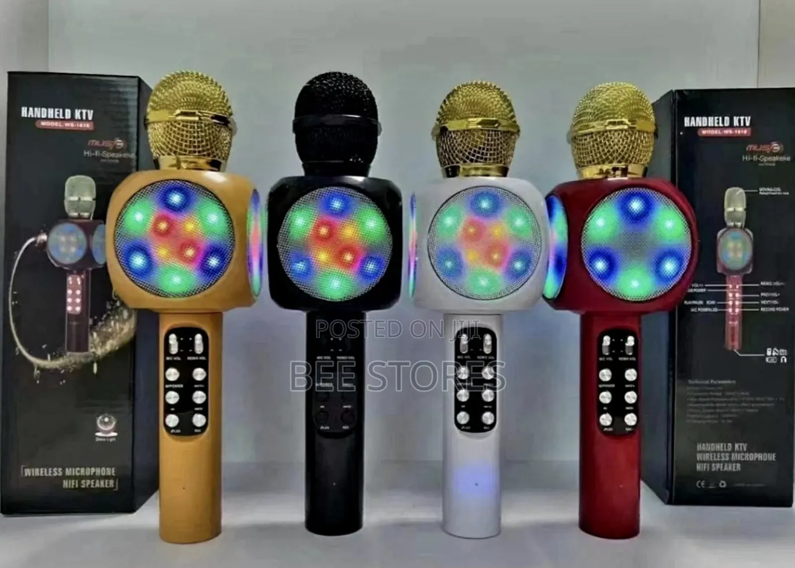 5in1 Bluethoot Karaoke Microphone Bluetooth With Led Lights