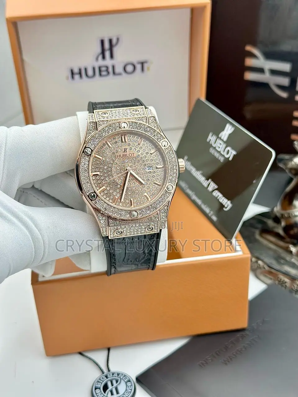 Hublot Quality Luxury Men Genuine Leather Wristwatch