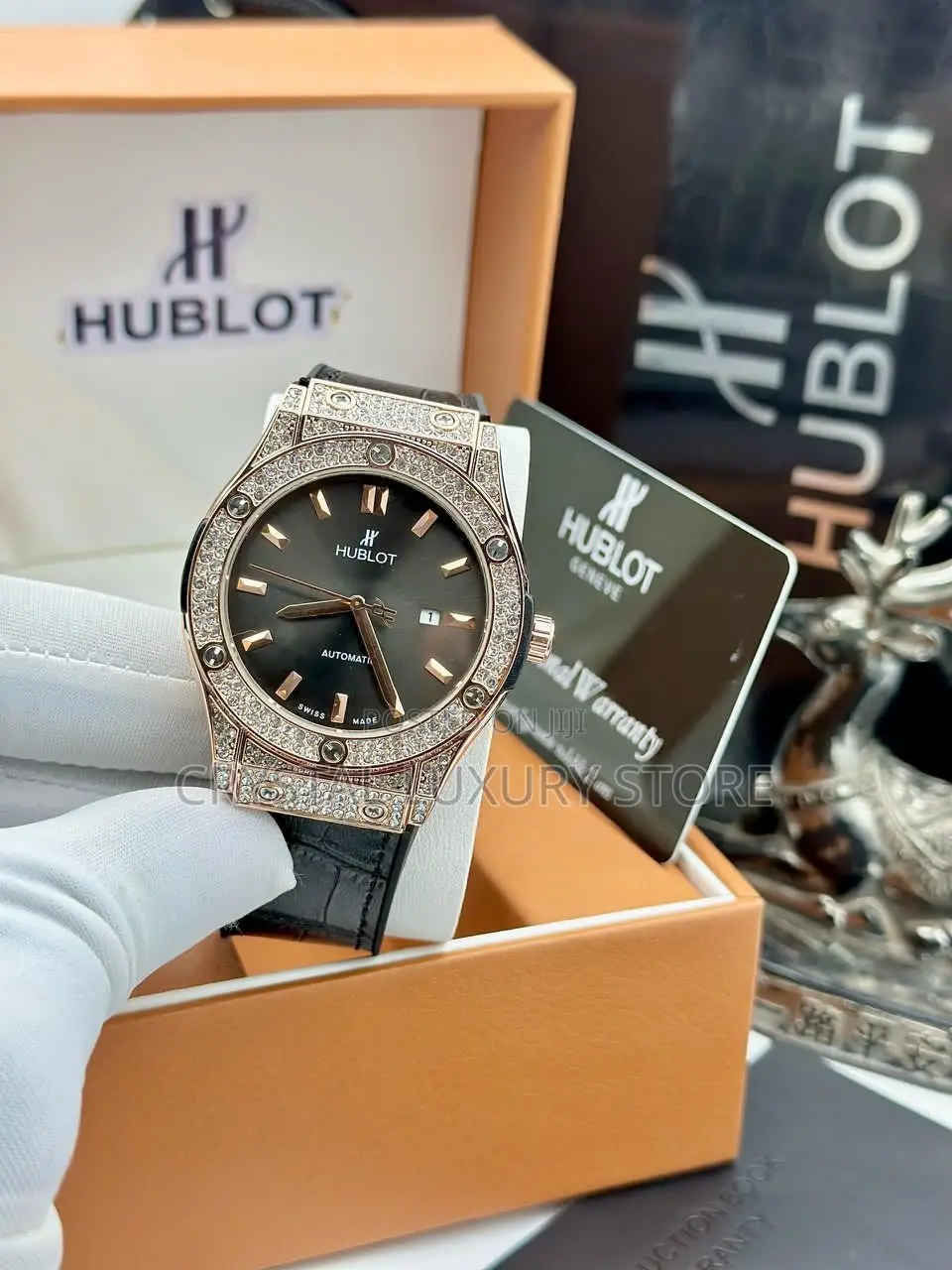Hublot Quality Luxury Men Genuine Leather Wristwatch