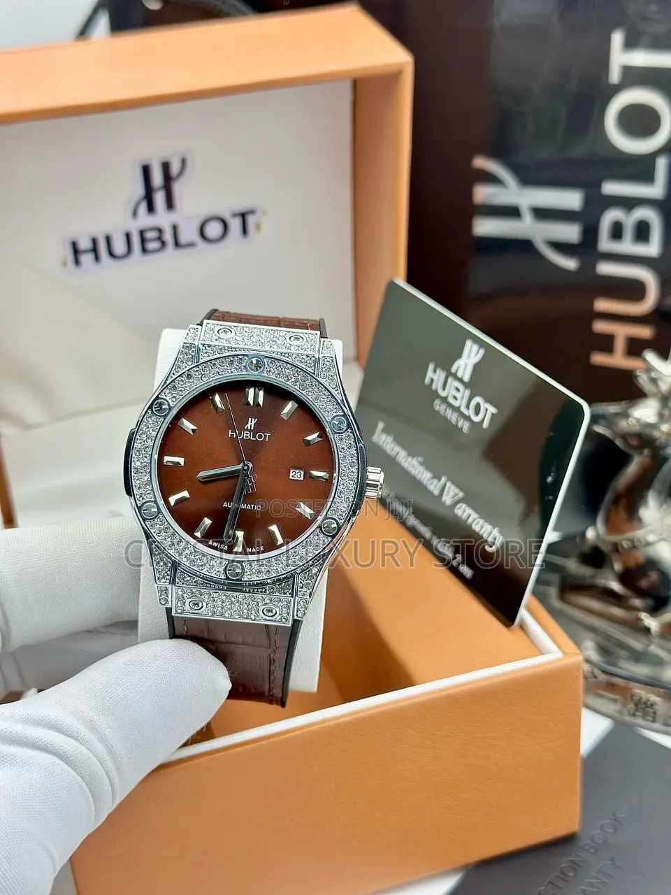Hublot Quality Luxury Men Genuine Leather Wristwatch