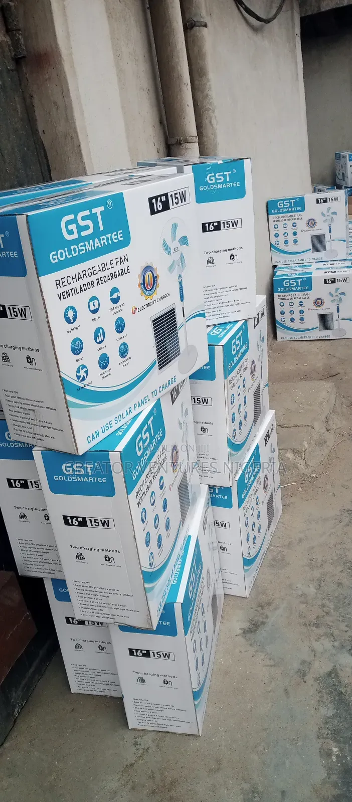 Rechargeable Solar Goldsmartee 16" Standing Rechargeable Fan