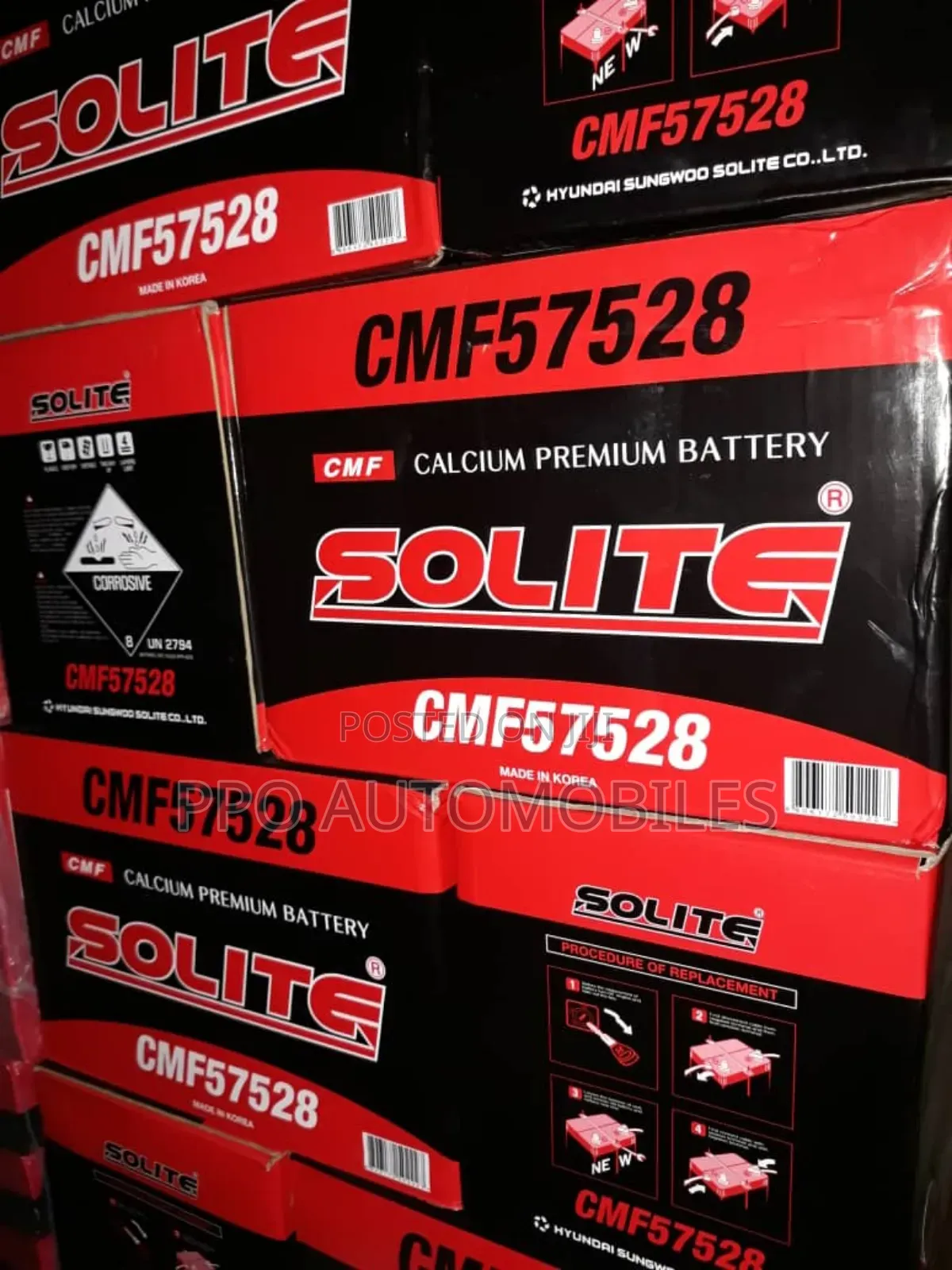 12v 75ah Solite Maintainance Free Battery. Made in Korea.
