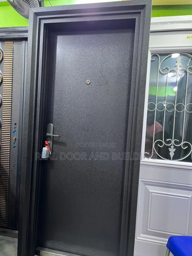 9inches Frame Steel Plain Security Black Door.