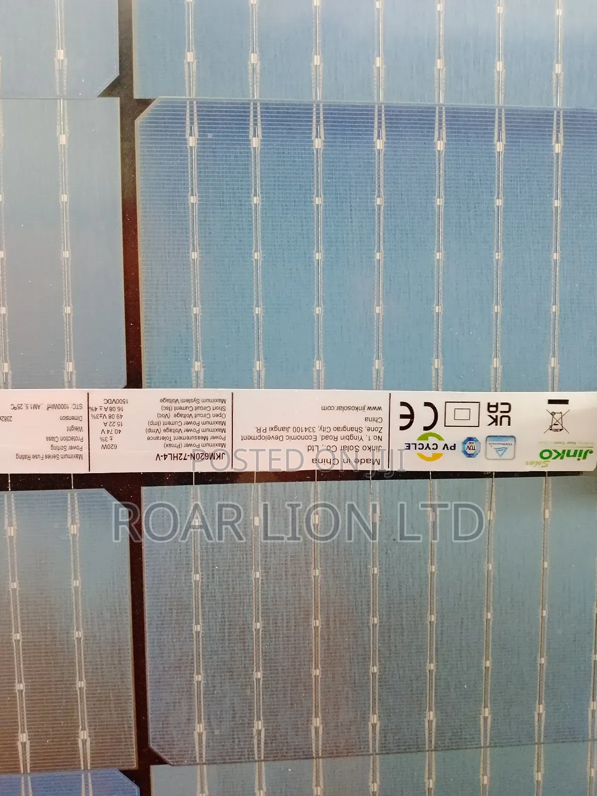 Jinko 620w Bi Facial Panel 156cells 9busbars