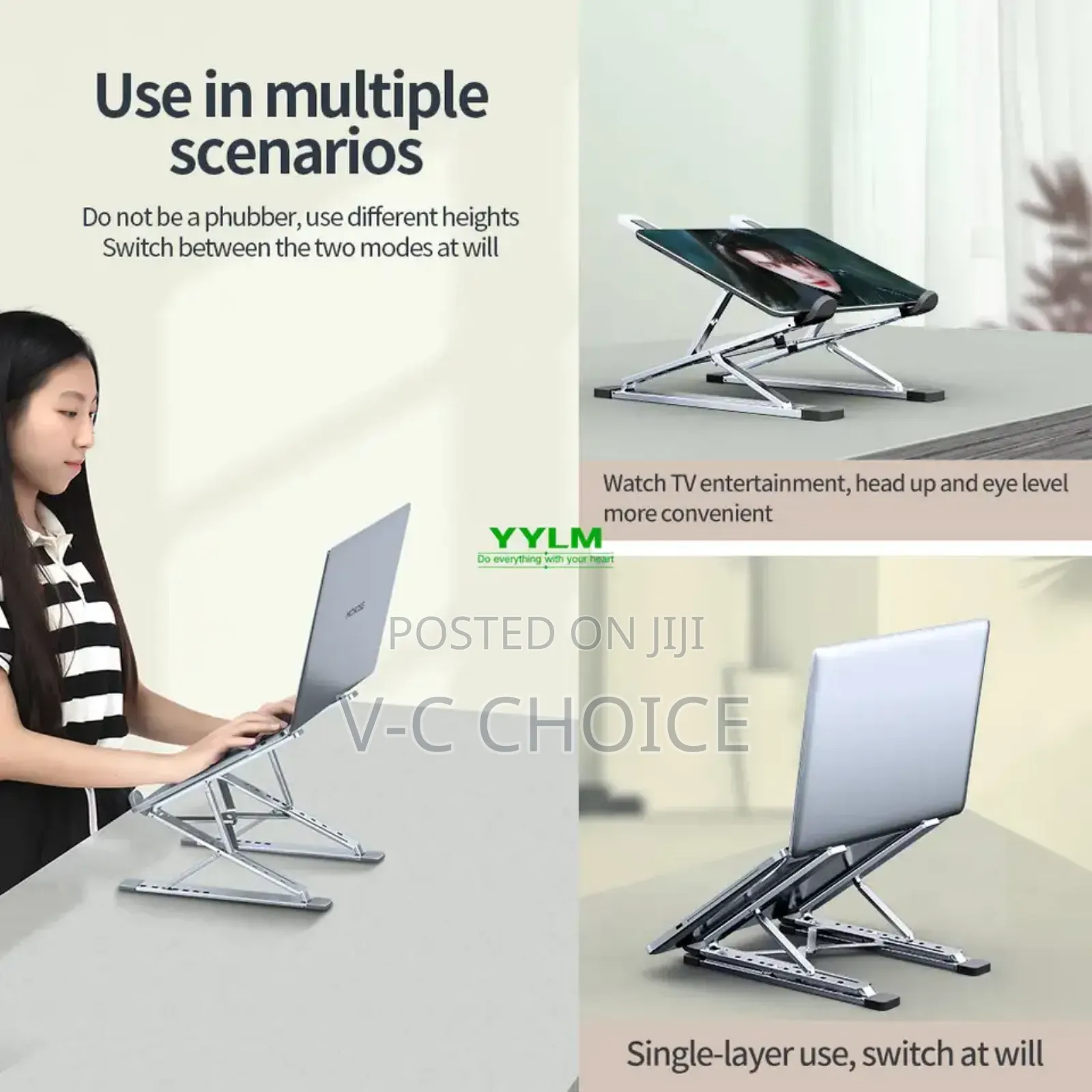 Portable Notebook Computer Stand Riser Desktop Heightening