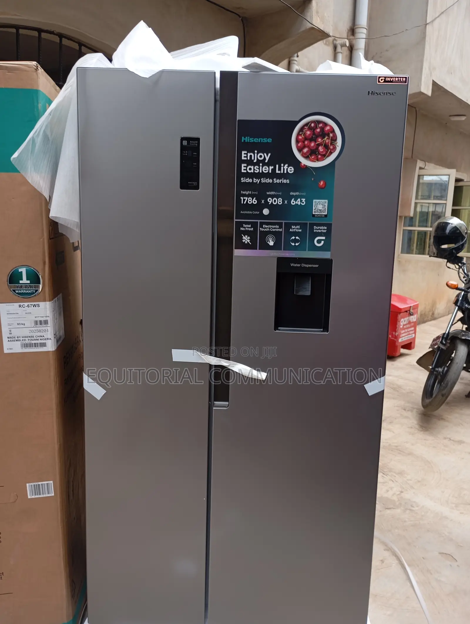Hisense Spacious 519l Side-by-Side Refrigerator Rc-67ws