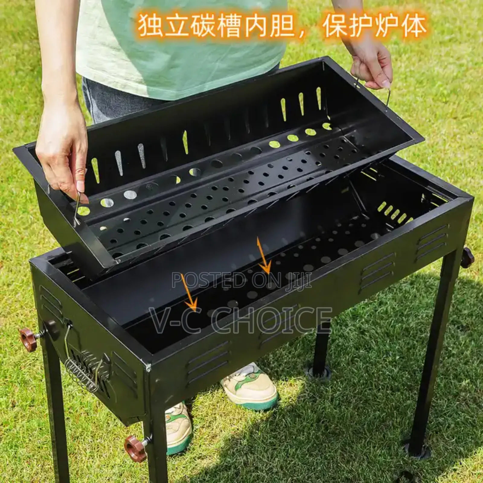 Outdoor Camping Detachable Adjustable Heightsquare Bbq Grill