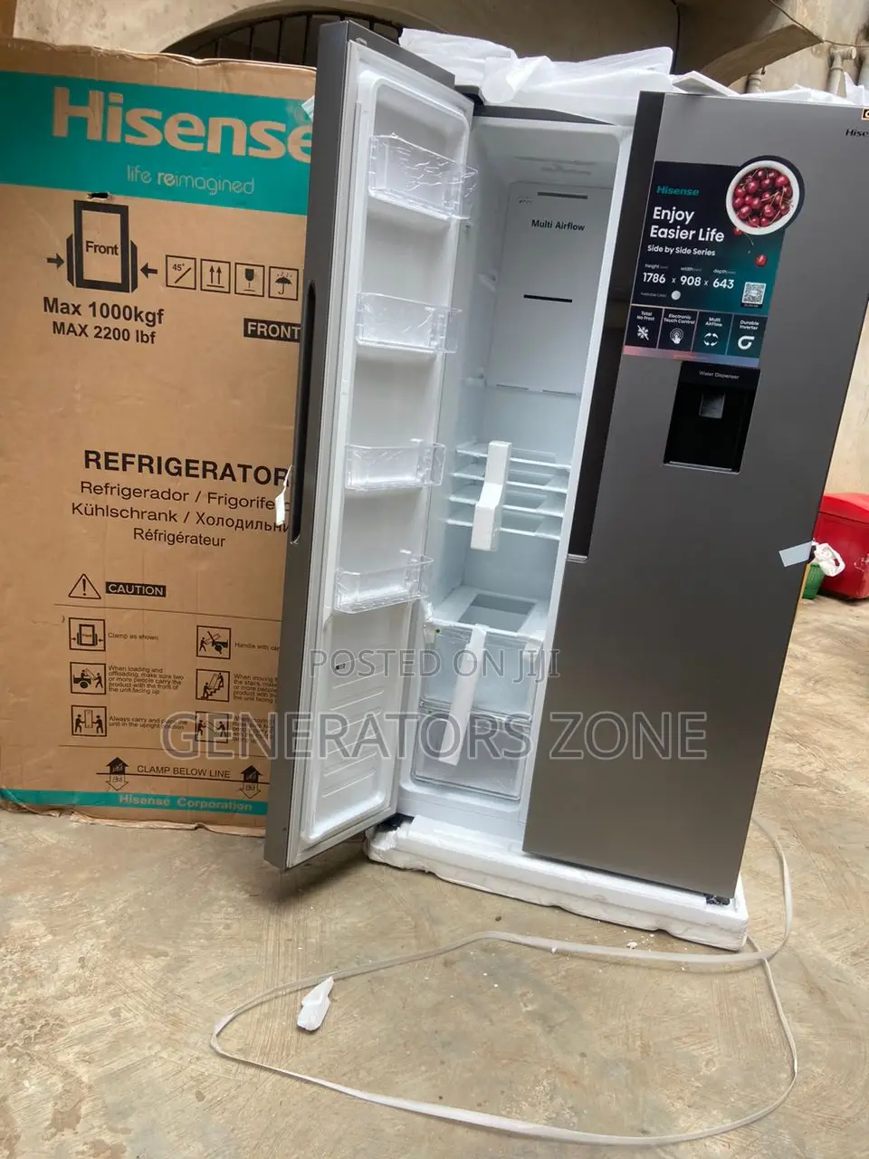 Hisense Side by Side 516l Fridge - Space and Style Rc-67wc