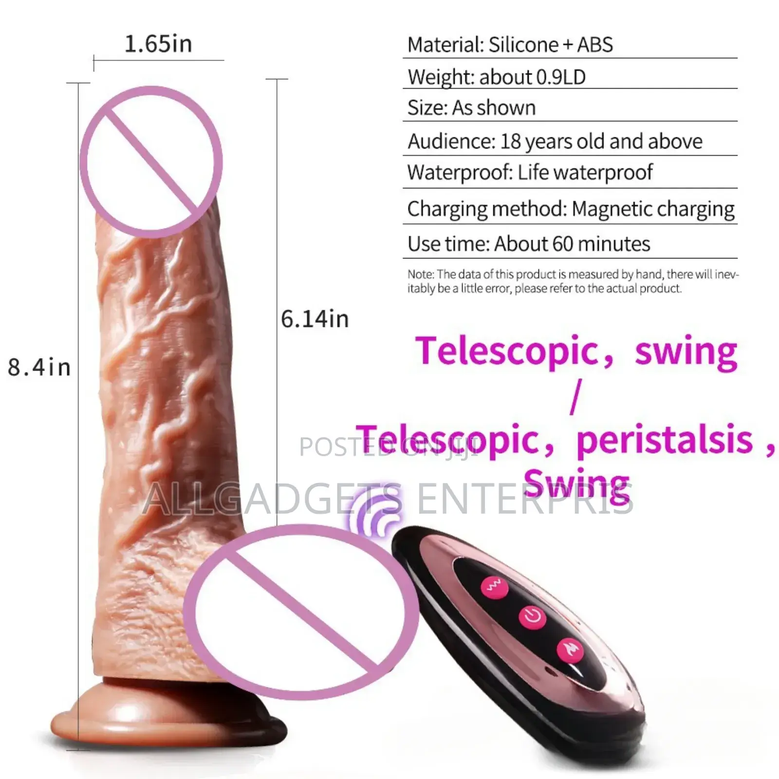 Telescope Female Vibrator Dildo With Remote Control