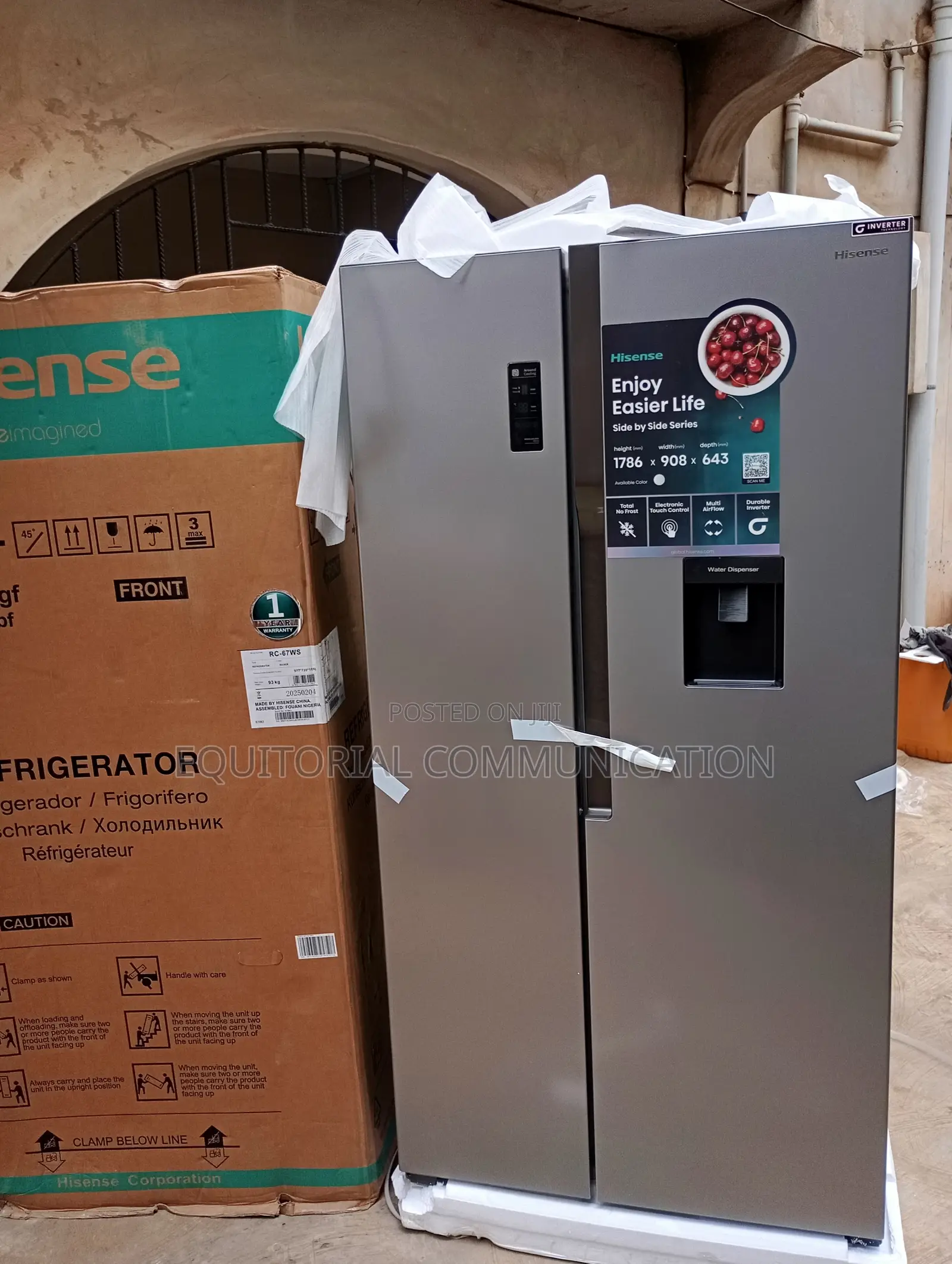 Hisense 519l Side by Side Inverter Refrigerator Rc-67w