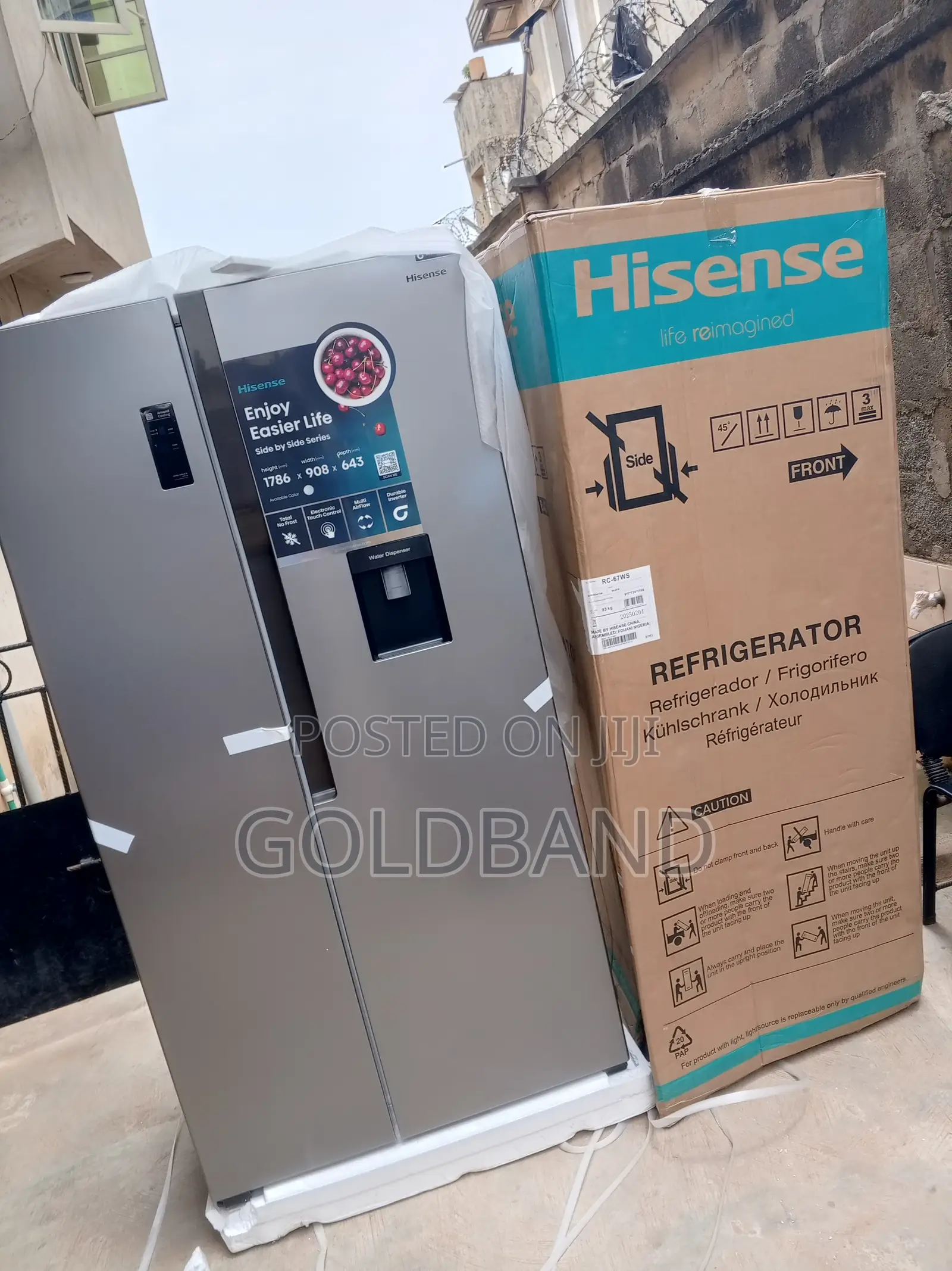 Hisense Rc-67ws Side by Side Refrigerator (Adjustible Shelf)