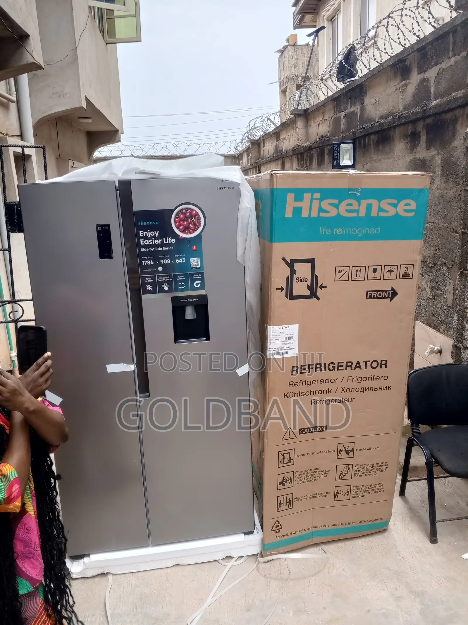 Hisense Rc-67ws 519l Super Quiet Side by Side Refrigerator