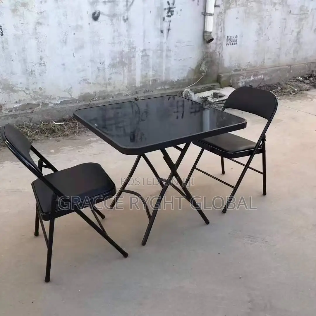 Resin Surface Foldable Table With 2 Chairs