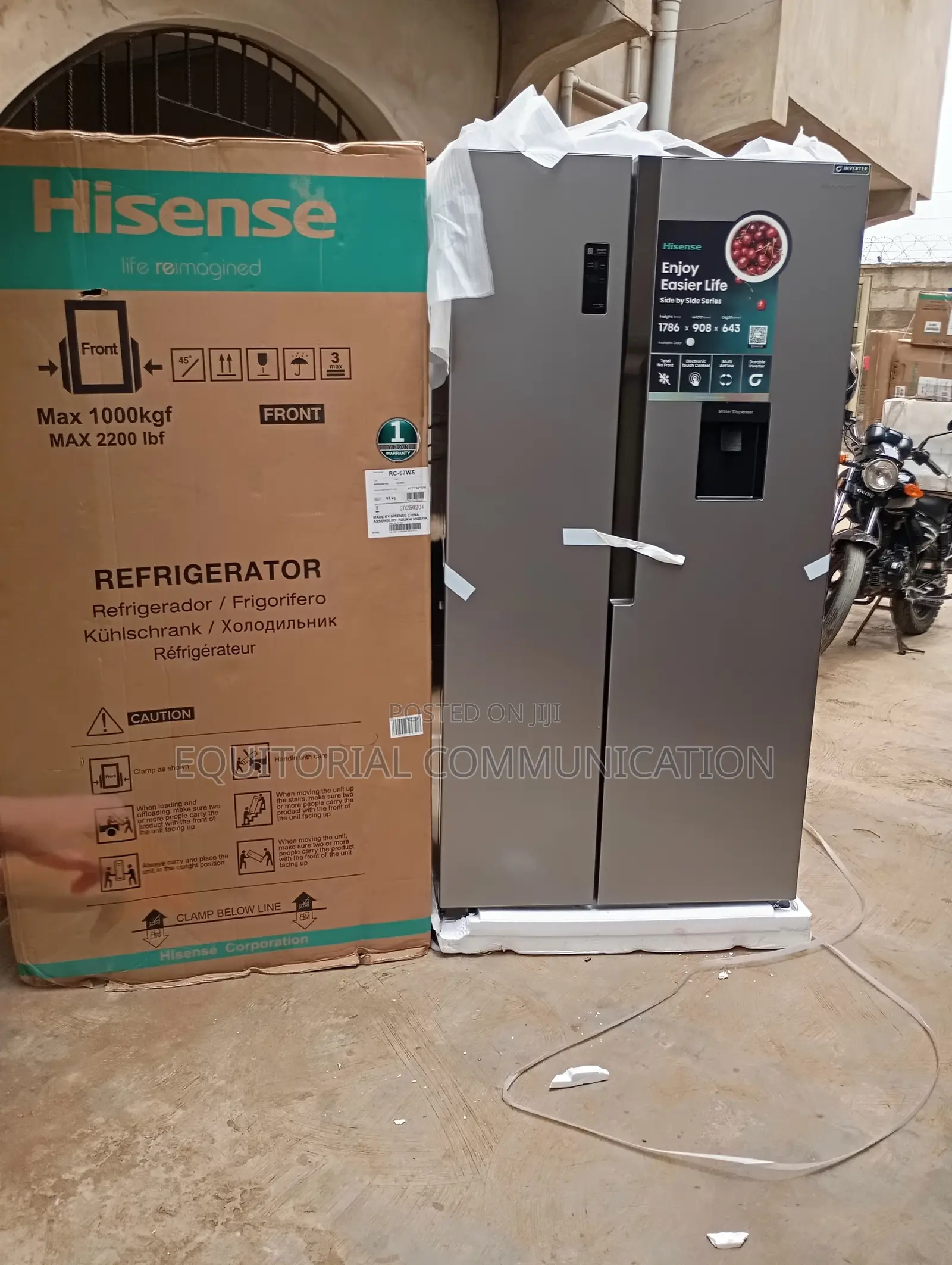 Hisense Side by Side Frost-Free Refrigerator Rc-67ws