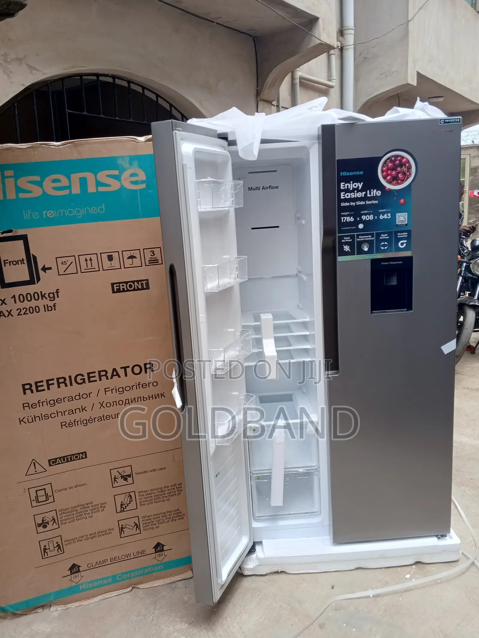 Hisense Rc-67ws 519l Side by Side Modern Refrigerator