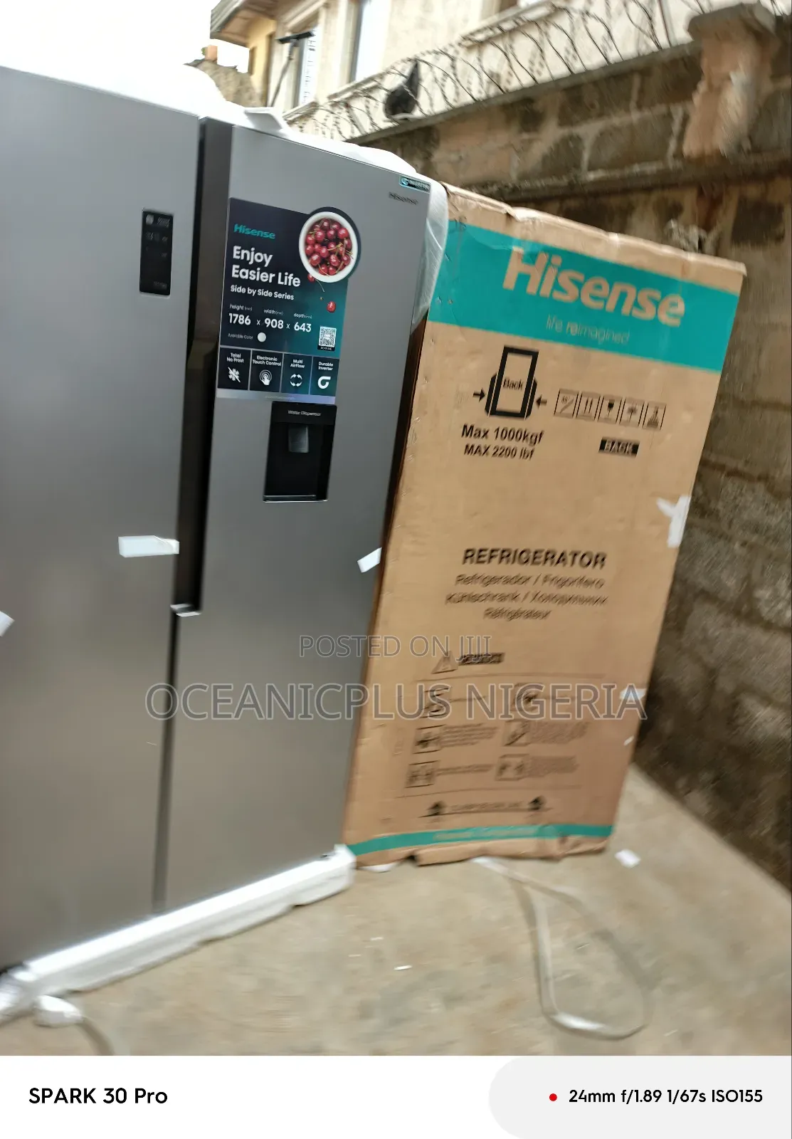 Hisense Chill Freeze 516l Side by Side Refrigerator Rc-67ws