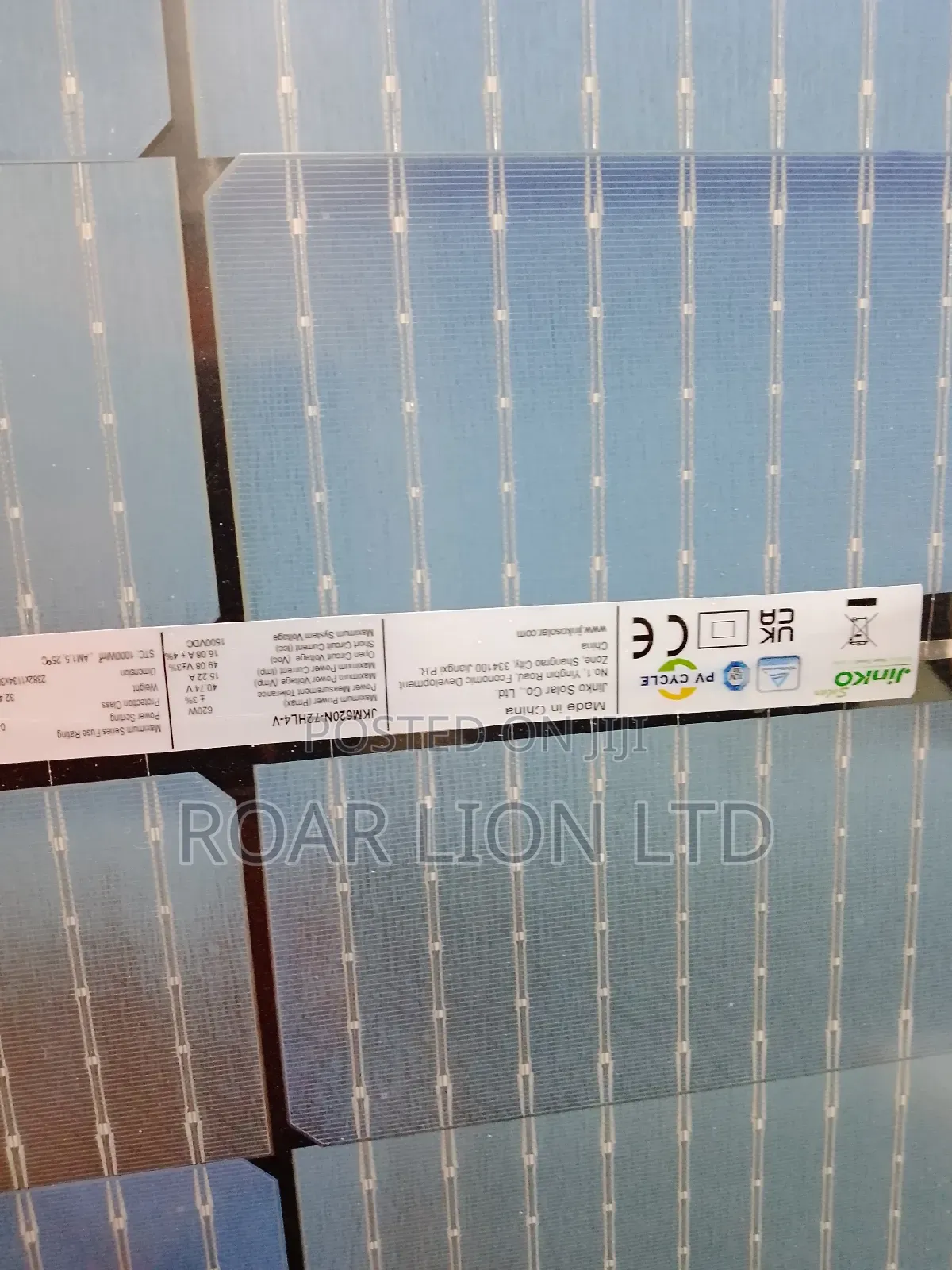 Jinko620w Bi Facial Panel 156cells 9b