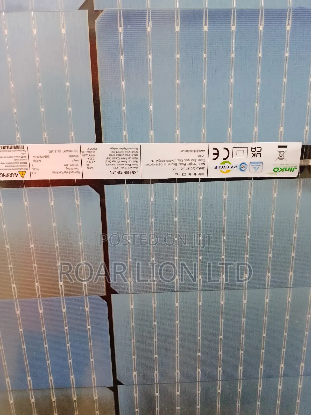 Jinko 620w Bi Facial Panel 156cells 9busbars