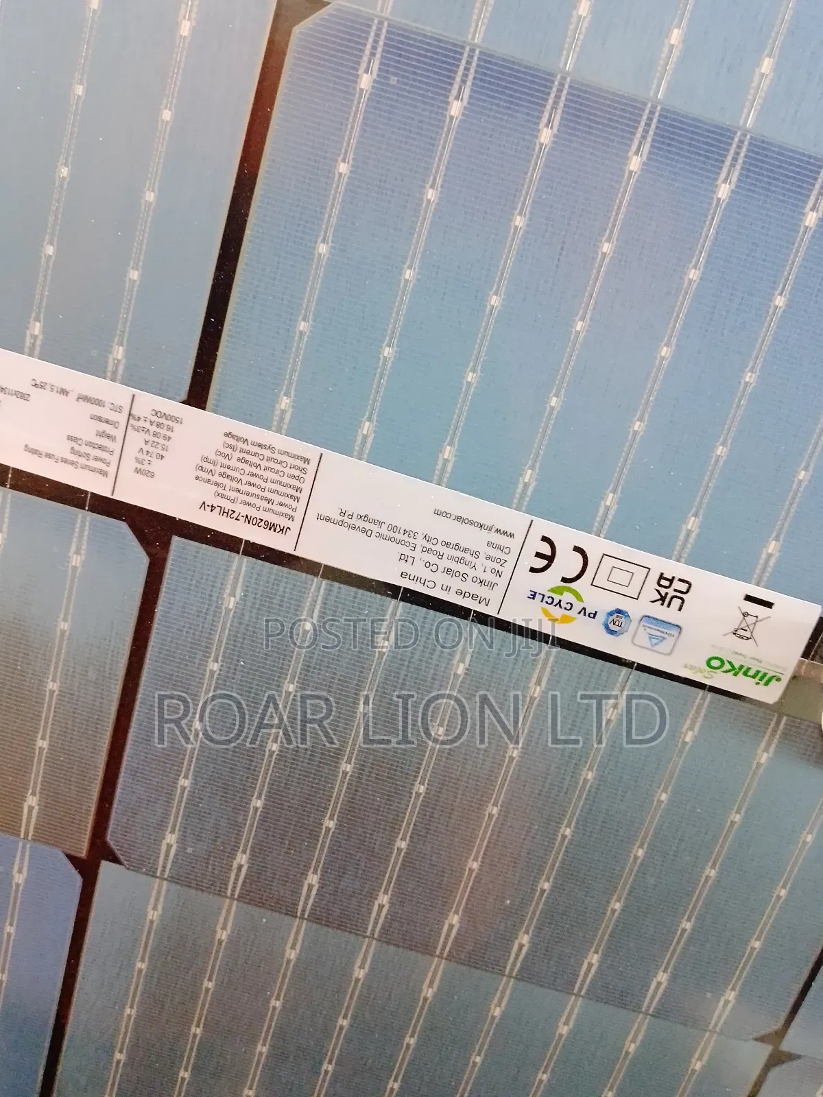 Jinko 620w Bi Facial Panel 156cells 9busbars