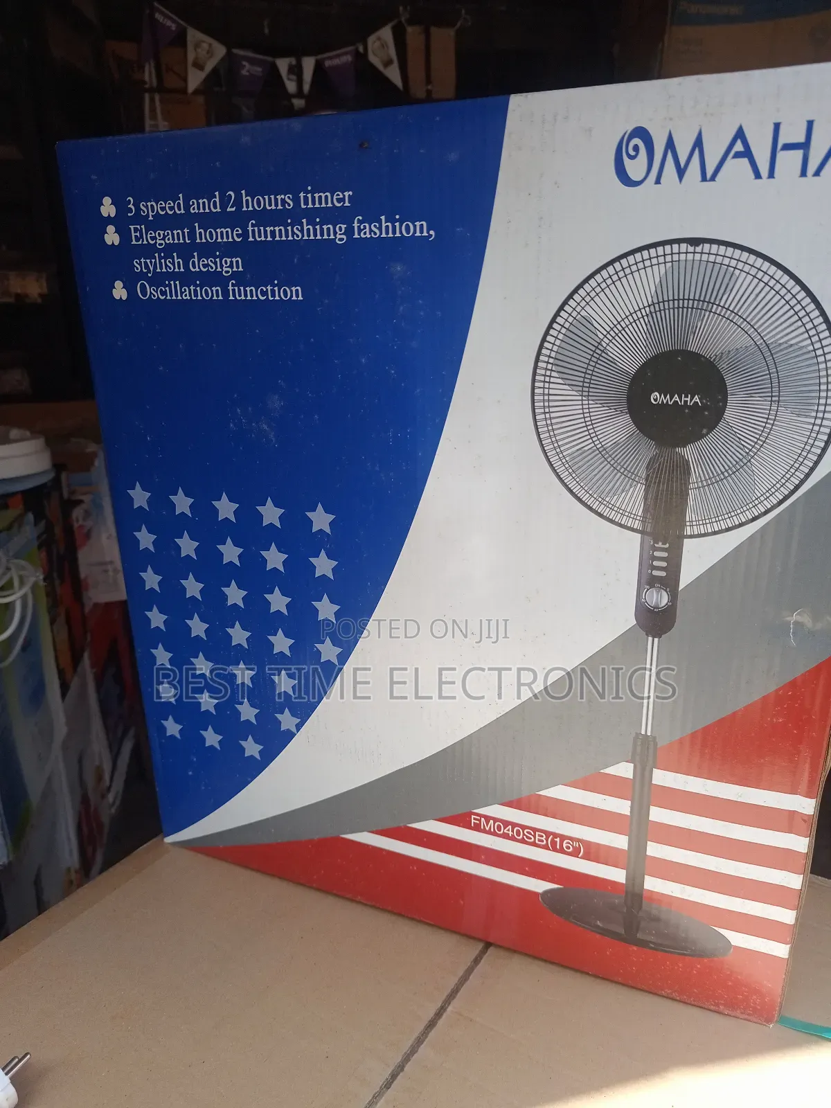 Quality Omaha 16" Electric Stand Fan With Timer