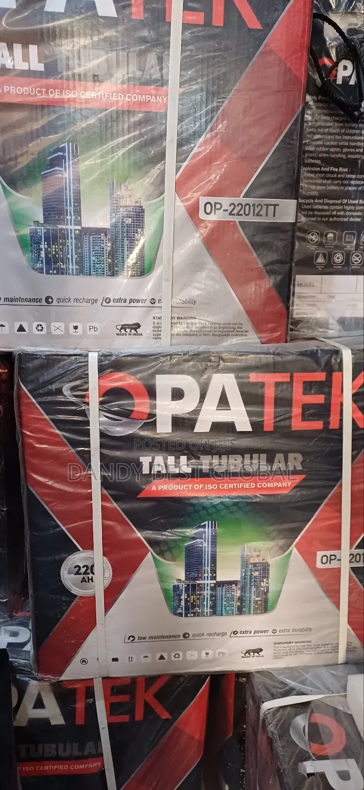 Opatek Tall Tubular Battery 220ah