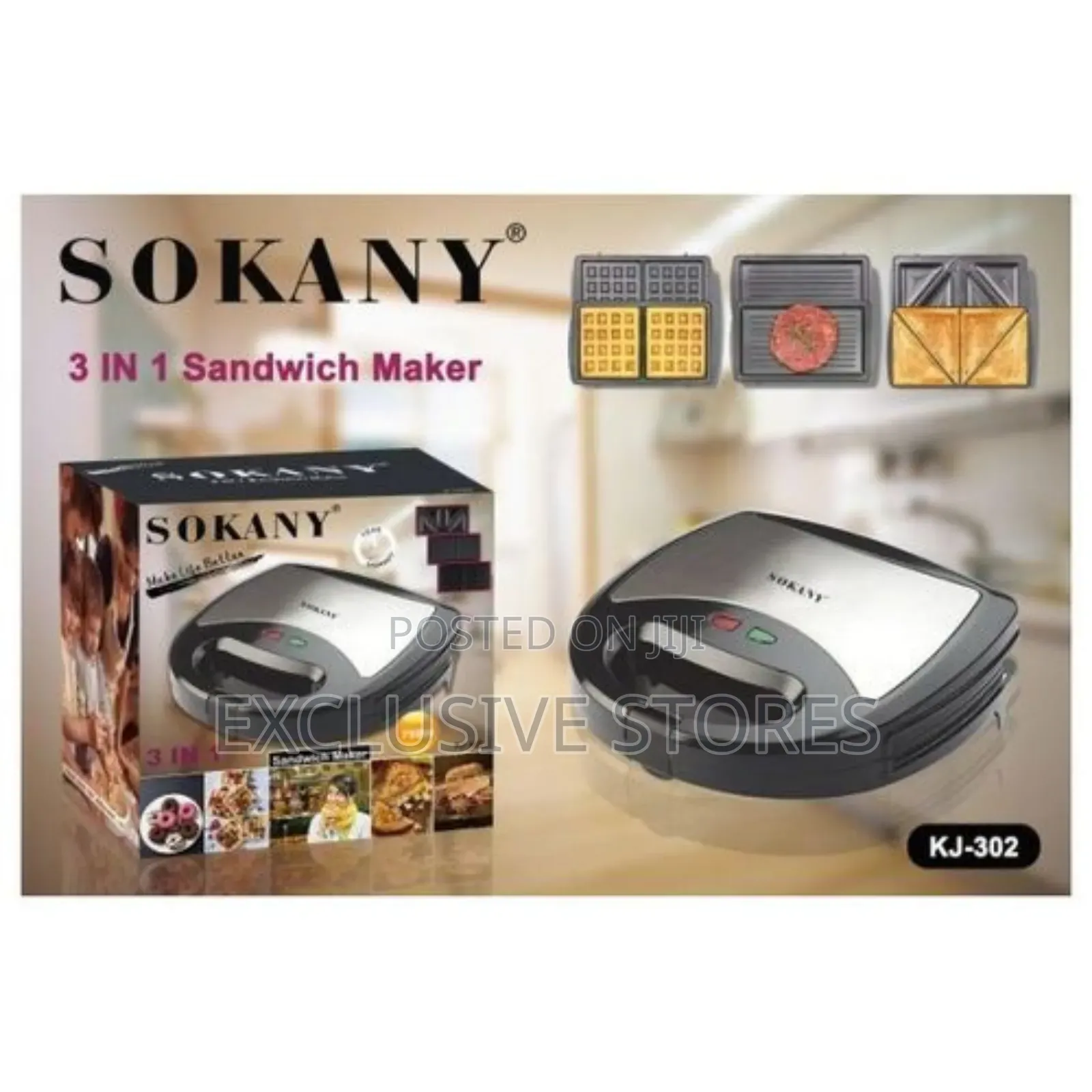 Sokany 3 in 1 Sandwich Maker