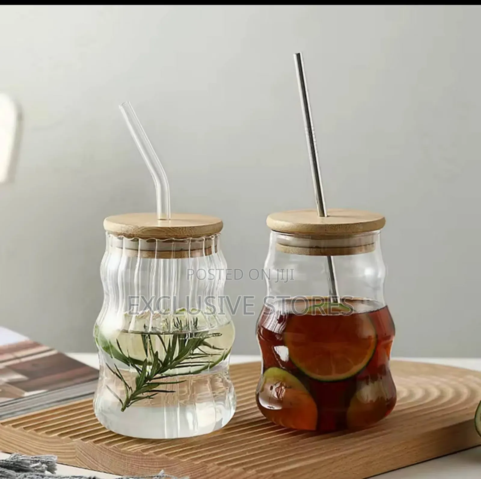 Ins Glass Cup With Straw