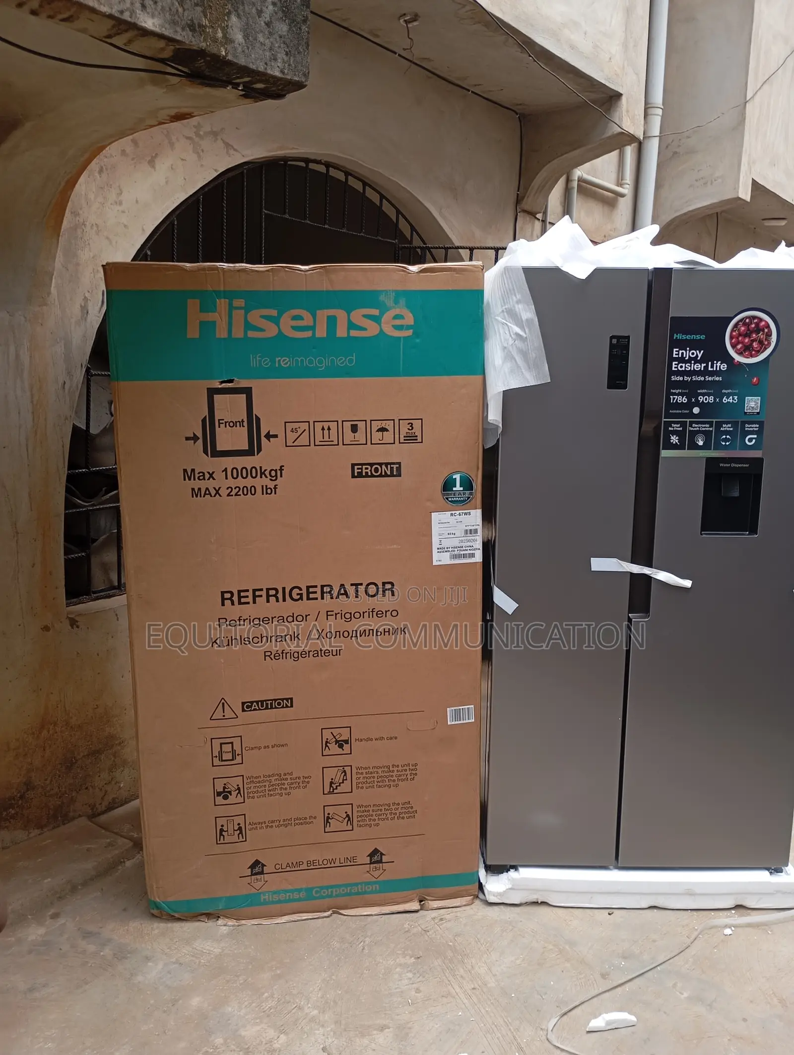 Hisense Side by Side Refrigerator Rc-67ws With Shelf Tray