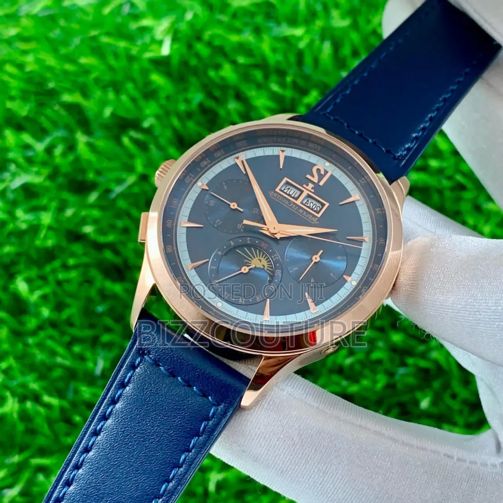 Original Jaeger-Lecoultre Blue Genuine Leather Strap Watch