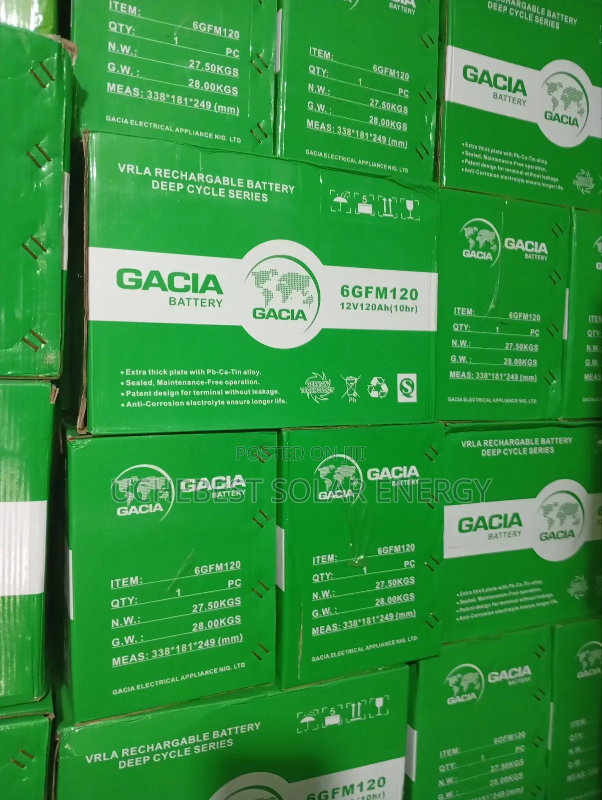 120ah/12v Gacia Dry Cell Battery
