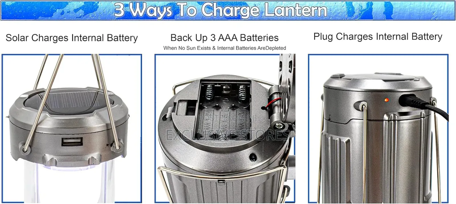 Large Solar Lantern Powered Led Light Fan