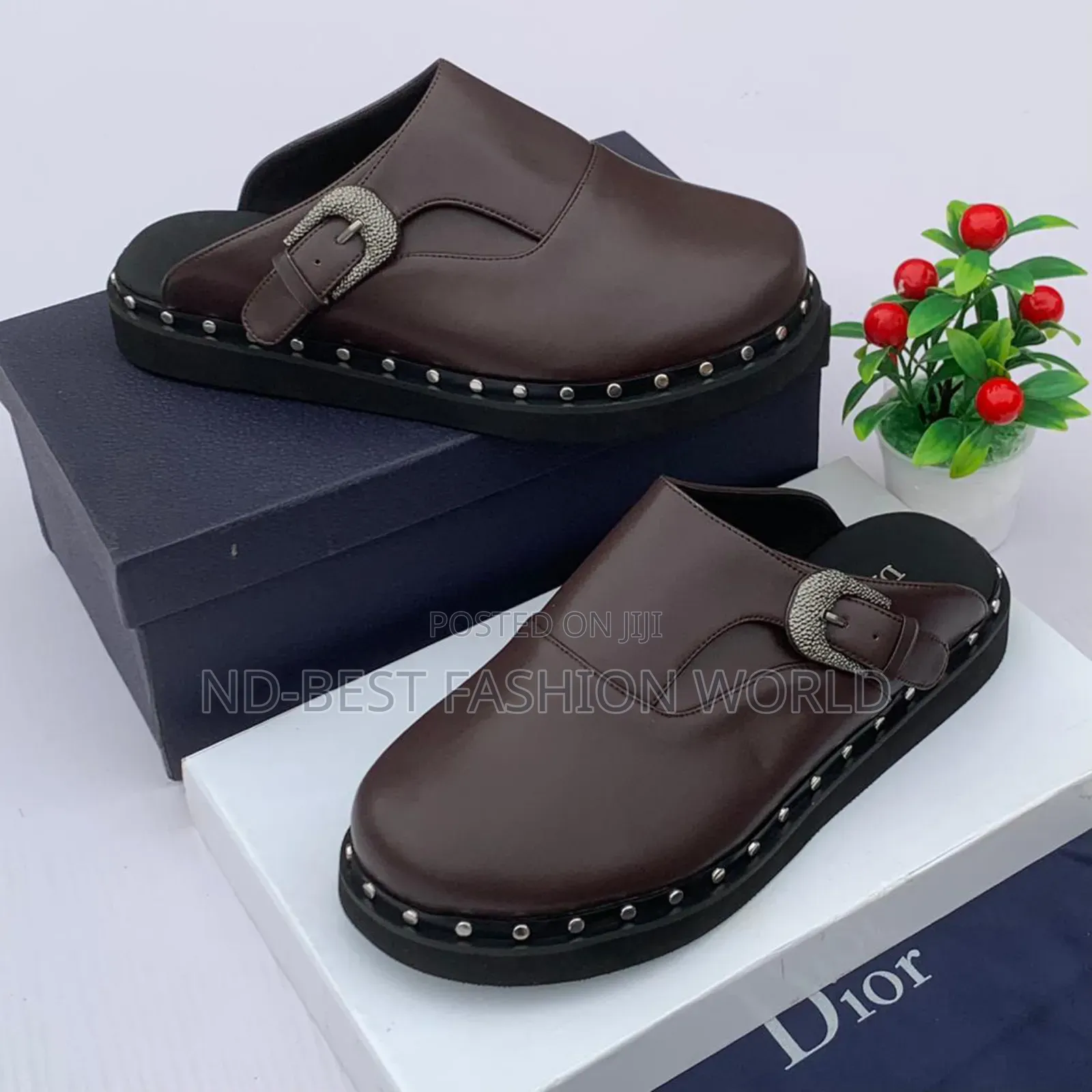 Quality Blue Leather Half Shoe