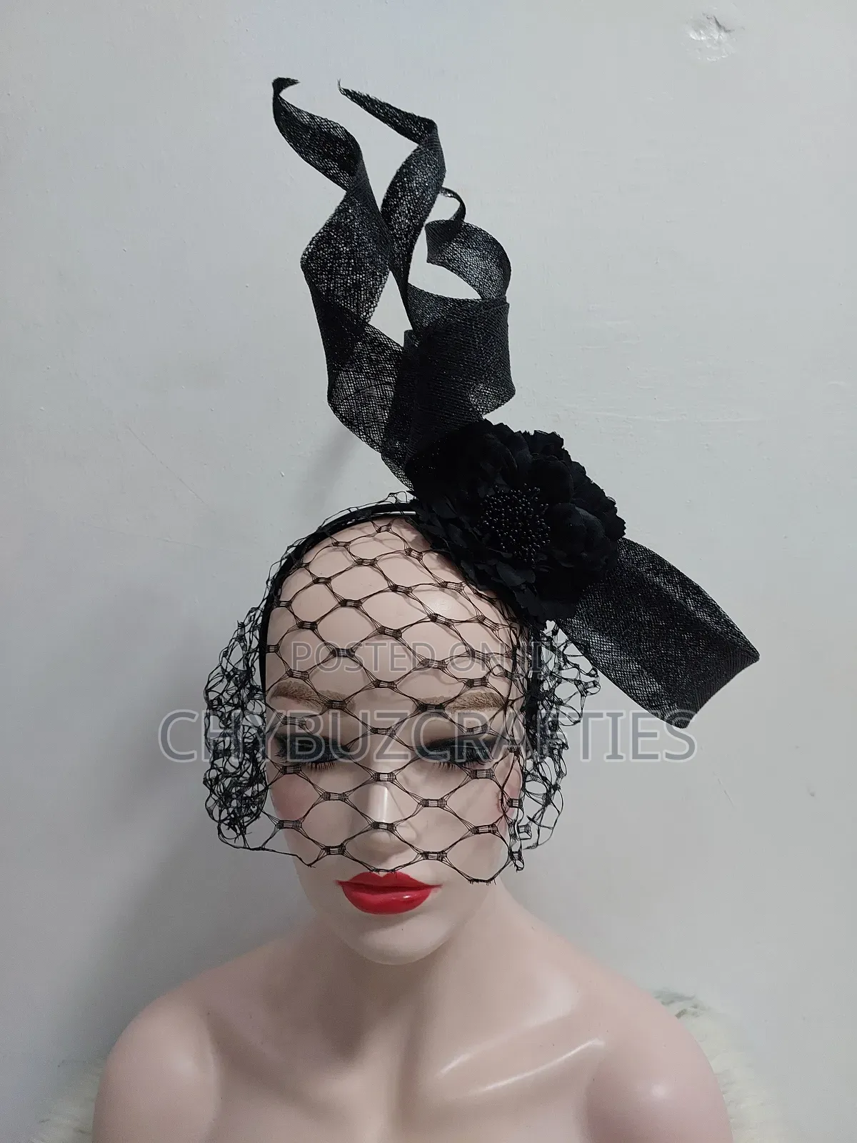 Black Spiral Facinator With Face Net