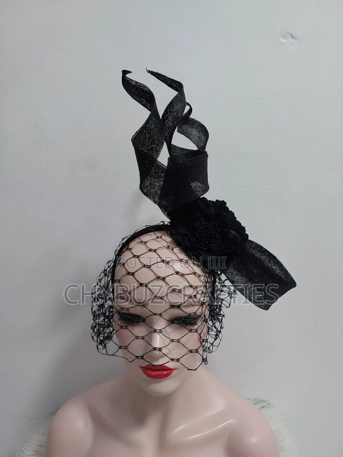 Black Spiral Facinator With Face Net
