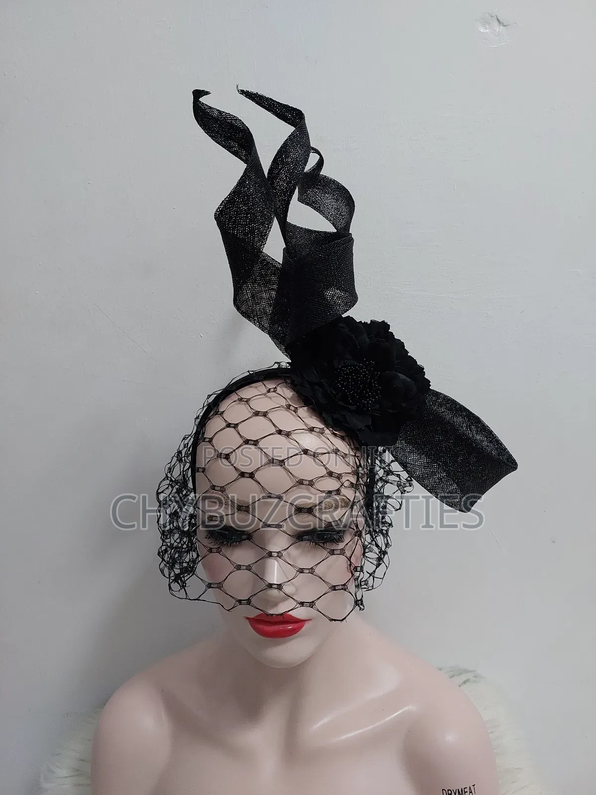 Black Spiral Facinator With Face Net