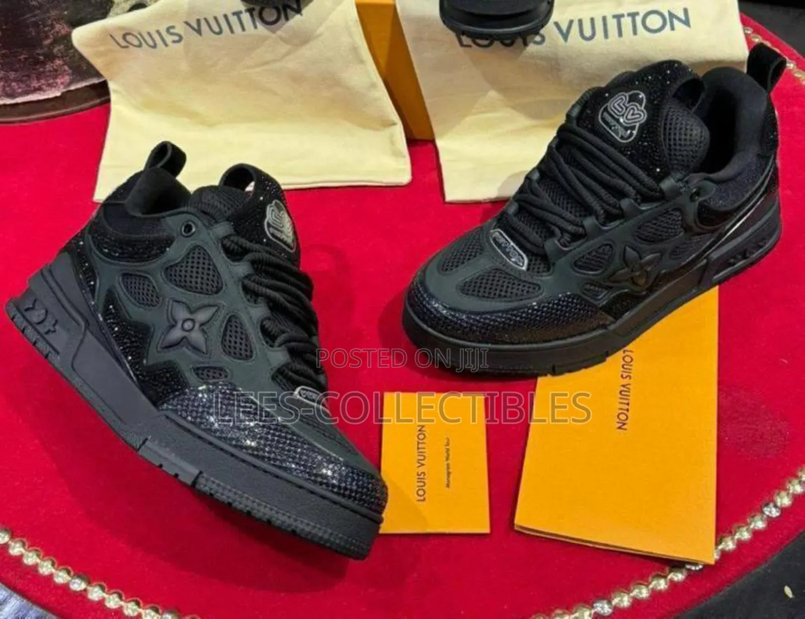 Top Quality Louis Vuitton Shinny Black Sneakers